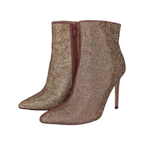 Vigo Fiore Pink Sparkly Stiletto Heel Ankle Boots – Women’s Size 10